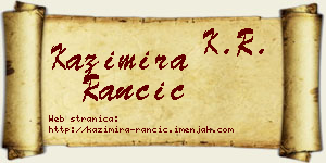 Kazimira Rančić vizit kartica